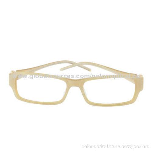 Young Lady Optical Computer Eyeglasses with Transparent Yellow